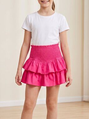 NWT | CharmWM Vibrant Pink Tiered Ruffle Skort | Built-In Shorts | Size 12